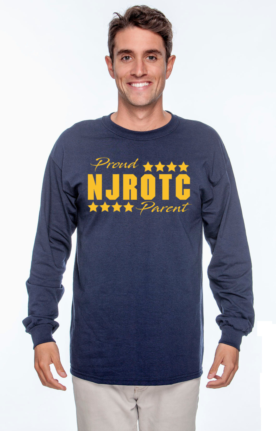 Family Long Sleeve T-Shirt Navy- Extended Sizes - (13 options)